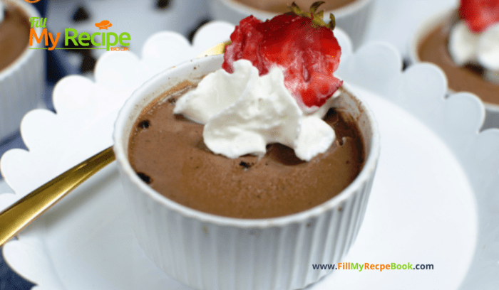 Chocolate Mousse in Instant Pot recipe. Chocolate dessert a filling of cocoa, whipped cream, vanilla. Baked in ramekins in an instant pot.