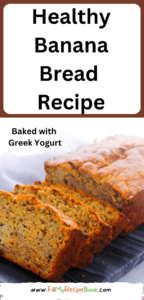 Healthy Banana Bread Recipe. A healthy moist banana bread uses Greek yogurt and is always a popular tea dessert or snack recipe idea.
