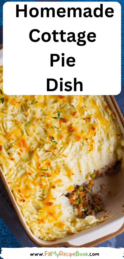 Homemade Cottage Pie Dish recipe idea to bake for lunch or dinner. Easy and tasty ground beef with mash and parmesan casserole.