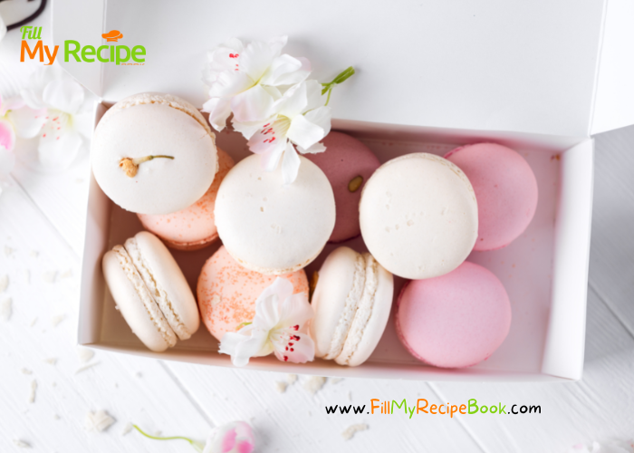 How to make Raspberry and Vanilla Macarons Recipe idea. Aesthetic macarons oven baked and a raspberry or vanilla buttercream filling recipe.