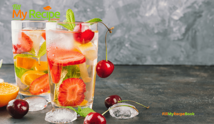 Healthy Infused Fruit Water Recipe that doubles as a detox and a refreshing fruity cold drink on hot days. An easy recipe with fresh fruit.