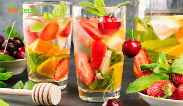 Healthy Infused Fruit Water Recipe that doubles as a detox and a refreshing fruity cold drink on hot days. An easy recipe with fresh fruit.