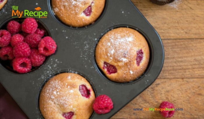 Fresh Homemade Raspberry Muffins recipe. Fresh farm raspberries filled these easy tasty muffins that are healthy, a great snack or breakfast.