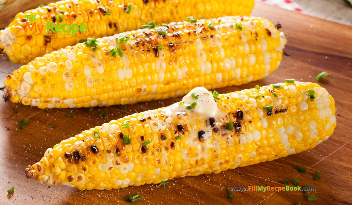 Grilled Corn on a Braai or Barbecue recipe idea for a side dish. Mielies is what the traditional South African call it eaten with butter.