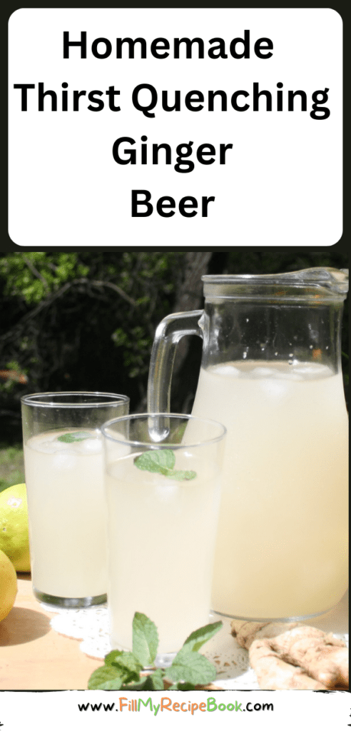 Homemade Thirst Quenching Ginger Beer recipe. The best homemade cold ginger and lemon juice, non alcoholic drink for a hot summer day.