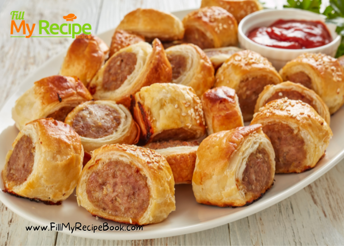Mini Puff Pastry Sausage Rolls Recipe. Bake these easy homemade sausage rolls made from ground or sausage meat serve as a gourmet appetizer.