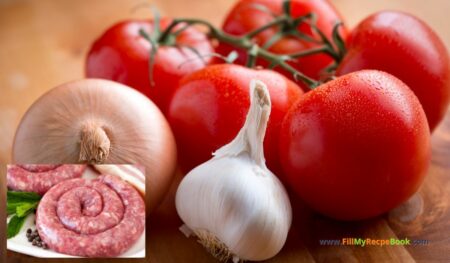 Vetkoek Boerewors and Tomato Onion Sauce