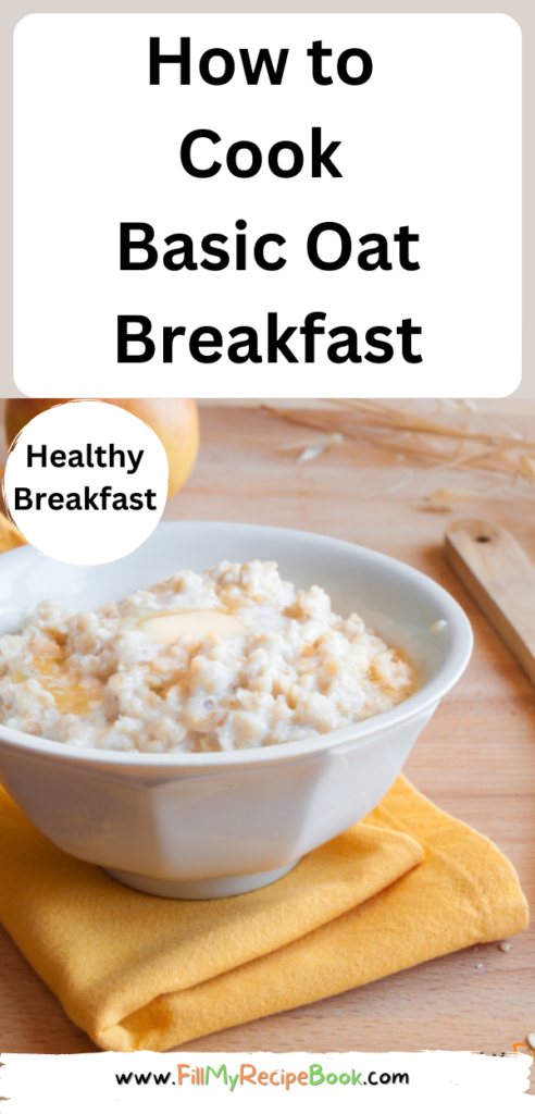 How to Cook Basic Oat Breakfast recipe on the stove top in just a few minutes. Rolled oats blended retain their oils, a healthy choice.