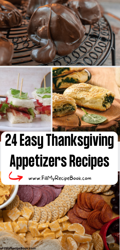 24 Easy Thanksgiving Appetizers Recipes ideas. Healthy snacks some vegetarian or make ahead, mini sweet and savory finger food platters.