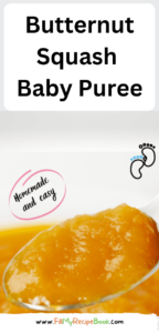 Butternut Squash Baby Puree recipe to cook. Easy homemade fresh organic butternut, roasting it in the oven before pureeing for baby food.