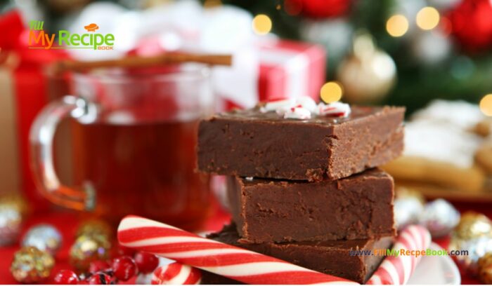 Make this Holiday Candy Cane Nutella Fudge Recipe idea for Christmas desserts or snacks. An easy chocolate No Bake decorated with candy.