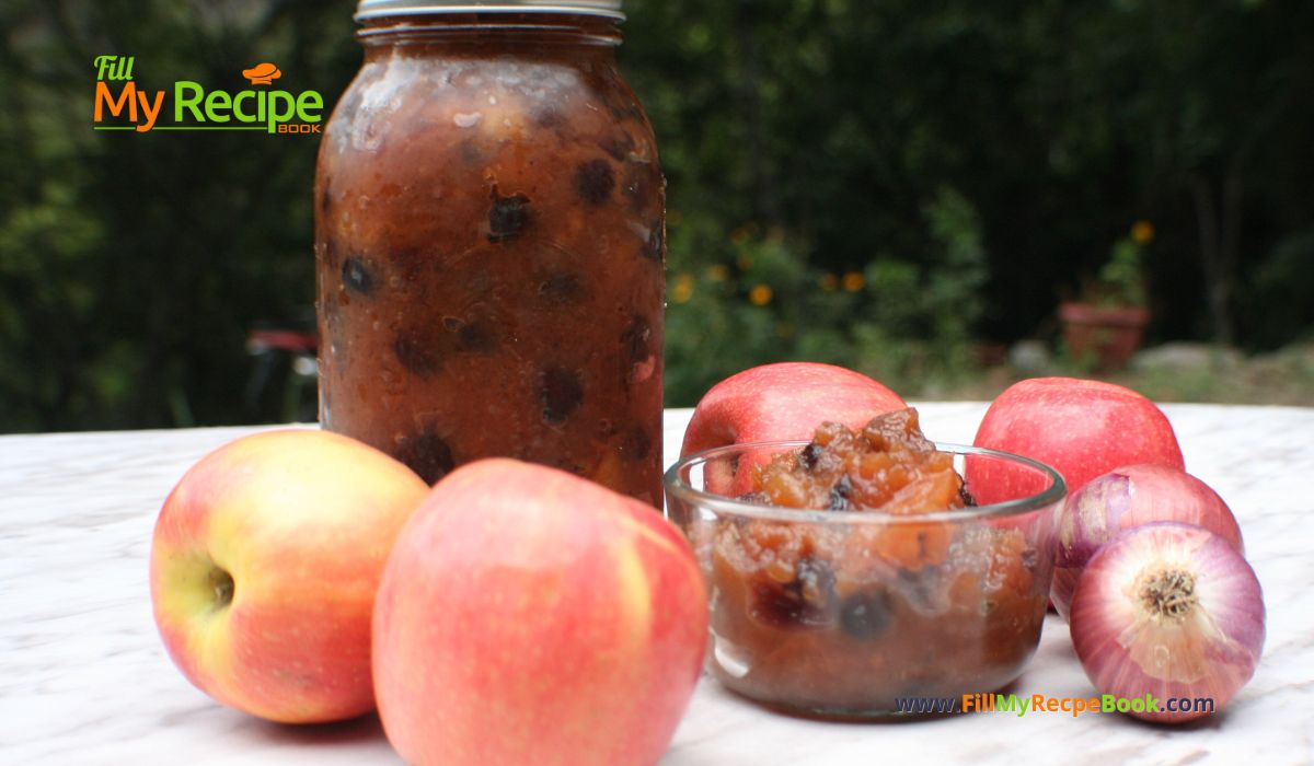 Easy Bottled Sweet Apple chutney Recipe. Homemade bottled or canned apple chutney When life gives you apples in apple season.