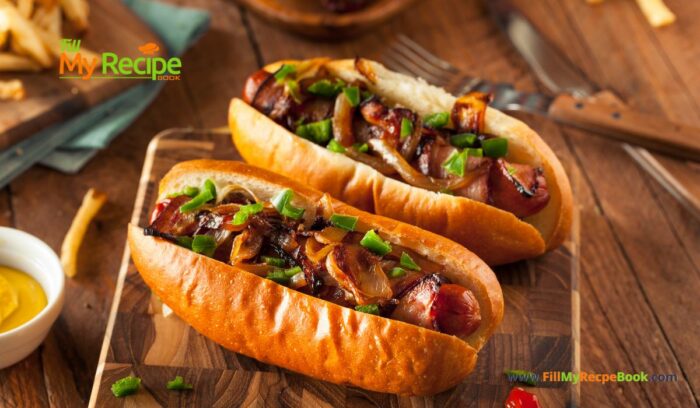 Homemade Bacon Wrapped Hot Dogs recipe that is quick and filling for weekend lunches. Sauté the bacon and vienna for a flavorful meal.