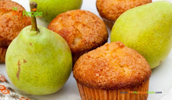 Homemade Pear n Cinnamon Muffins recipe idea. Easy healthy muffins for breakfast or school lunches, oven baked and kids will love them.