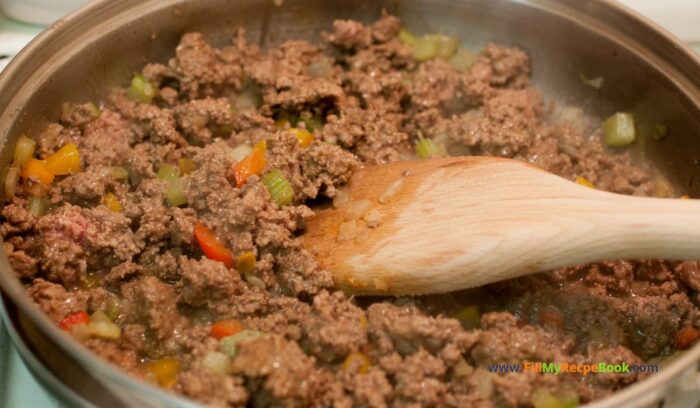 cooking beef and veggies for, A Homemade Savory Hand Pies recipe idea that is flaky from the puff pastry with a tasty filling of saucy ground beef, veggies and potato.