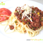 Minced Beef Spaghetti and Veggies recipe for lunch idea. Create this easy meat and simple pasta meal and use left over mince on sandwiches.