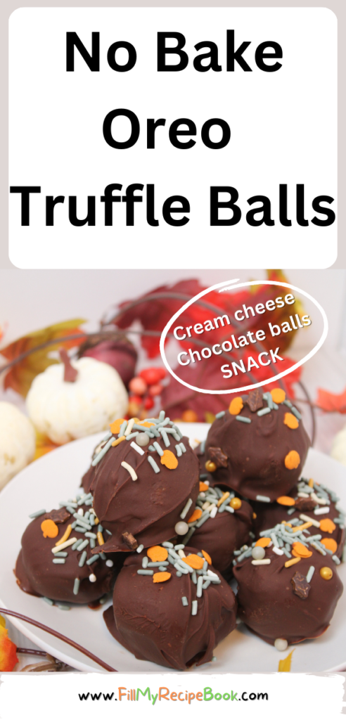 Easy No Bake Oreo Truffle Balls Recipe idea to create with just 3 ingredients. Cream Cheese and chocolate snack for a dessert or appetizer.