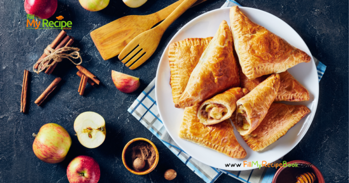 Puff Pastry Apple Turnovers recipe idea made from scratch for a dessert. So easy with store bought pastry, fresh apples and a quick oven bake. Tasty snack.