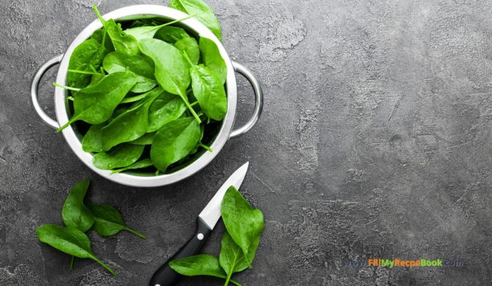 spinach, ingredient for the recipe.