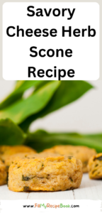 Savory Cheese Herb Scone Recipe that uses cheddar, parsley, pepper and garlic spices for that tangy taste. A breakfast or tea time snack.