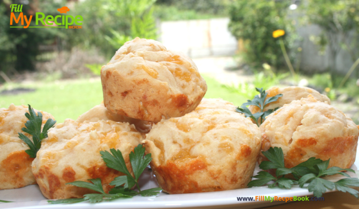 Tasty homemade Sugar Free Cheese Scones Recipe idea. Olive oil or butter used, an easy savory oven bake in a muffin pan with filling ideas.