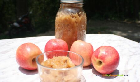 Sweet Tasty Apple Sauce recipe. Bottle and store add in oven baked recipes. Preserve or use apple sauce as a dessert on ice cream.