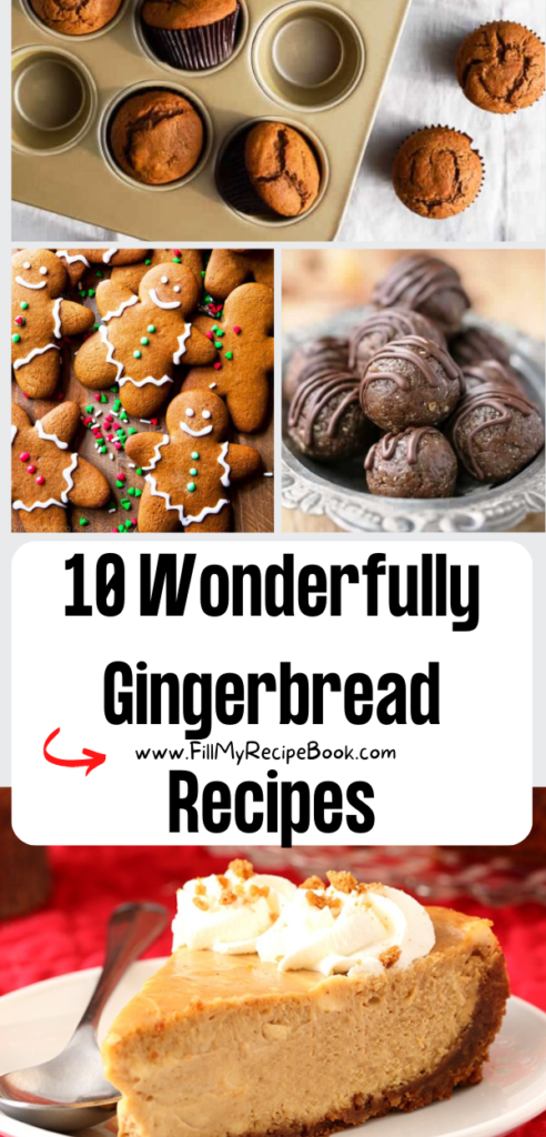 10 Wonderfully Gingerbread Recipes ideas to create for the Christmas holidays . Homemade healthy cookies, cakes and desserts.