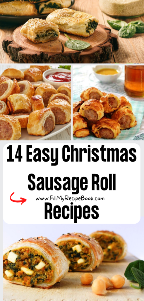 14 Easy Christmas Sausage Roll Recipes ideas. The best festive homemade puff pastry savory and vegetarian snacks or appetizers.