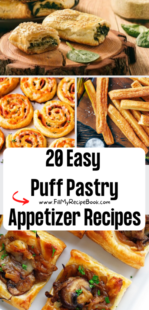 20 Easy Puff Pastry Appetizer Recipes that are finger food for a starter. Savory make ahead snacks for parties or for seasonal holidays.