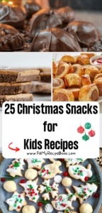 25 Christmas Snacks for Kids Recipes ideas to create. Homemade chocolate coated biscuits, pretzels, truffle balls and sausage rolls.