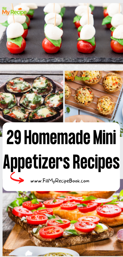 29 Homemade Mini Appetizers Recipes. Easy make ahead bite size and snack ideas for parties, Thanksgiving and Christmas starters.