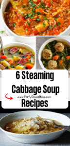 6 Steaming Cabbage Soup Recipes ideas that will warm you up on the cold winter or fall nights. A crock pot and one pot with beef and rice.
