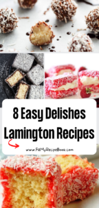 8 Easy Delishes Lamington Recipes ideas. Flavorful desserts topped with coconut, balls and squares for a snack at tea time.