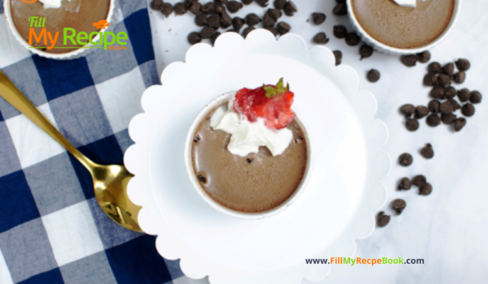 Chocolate Mousse in Instant Pot recipe. Chocolate dessert a filling of cocoa, whipped cream, vanilla. Baked in ramekins in an instant pot.