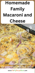 Homemade Family Macaroni and Cheese recipe idea. A South African oven baked casserole dish with garlic and bacon, for lunch or dinner.