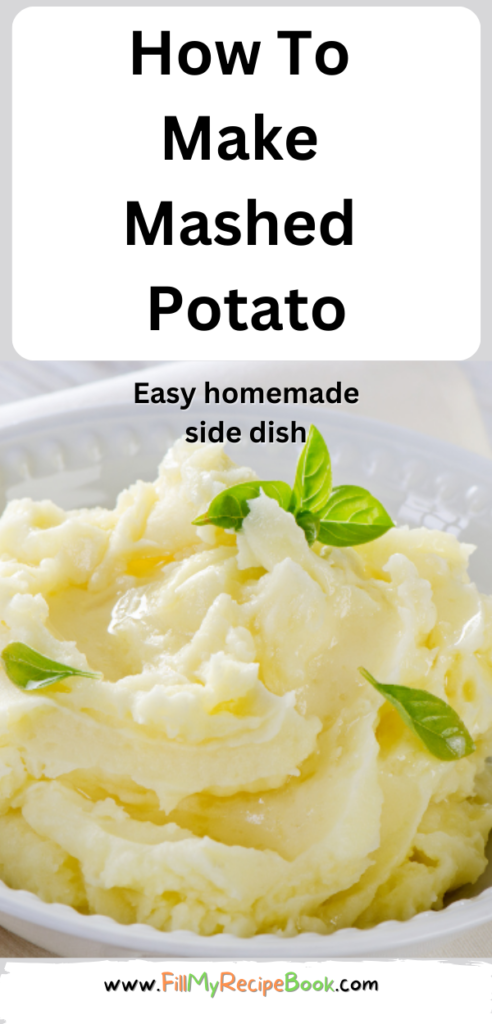 How To Make Mashed Potato recipe Grandma´s way. Easy homemade fluffy mashed potato made from scratch as a side dish with dinner.