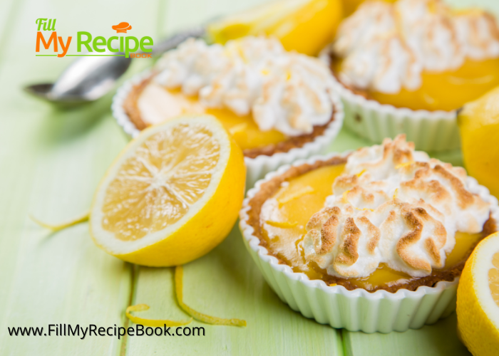 Mini Lemon Curd Tartlets recipe for a fine dinning dessert. A tasty shortbread crust decorated with a easy fancy meringue piped topping.