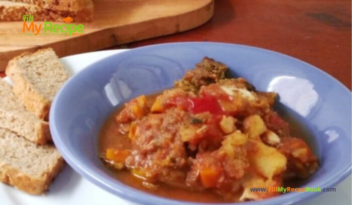 Slow Cooker Chicken and Veg Stew recipe is an easy dinner or lunch casserole. For busy moms on winter evening meals for the family.