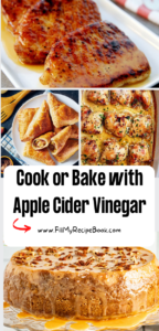 Cook or Bake with Apple Cider Vinegar recipe ideas. Best meals and bakes to eat include healthy apple cider vinegar as an ingredient in food.