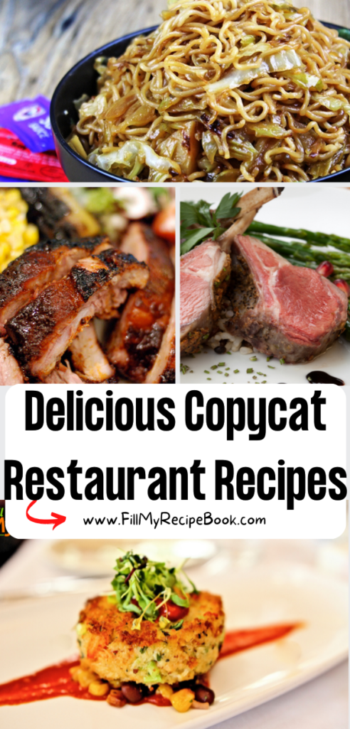 Delicious Copycat Restaurant Recipes ideas to create at home. Easy Dinners or lunch meals to recreate at home, food for two or family.