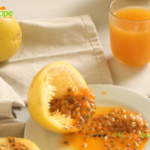 Homemade 3 Ingredient Passion Fruit Juice recipe. Easy fresh organic passion fruit pulp hand or blender made with water and stevia sugar.