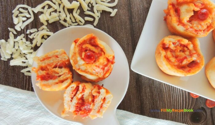 A Homemade Pizza Rolls Recipe idea for a snack or mini appetizer. A no yeast dough with yogurt and garlic, filled with cheese and pepperoni.