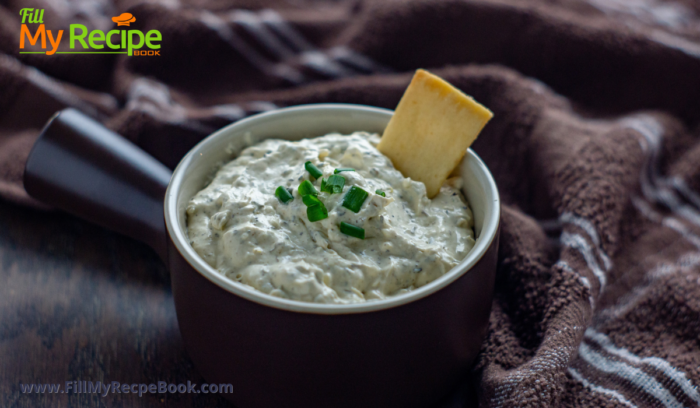 Roasted Green Onion Dip to whip up to add to appetizers or just a family gathering with chips or snacks and tasty onion dip.