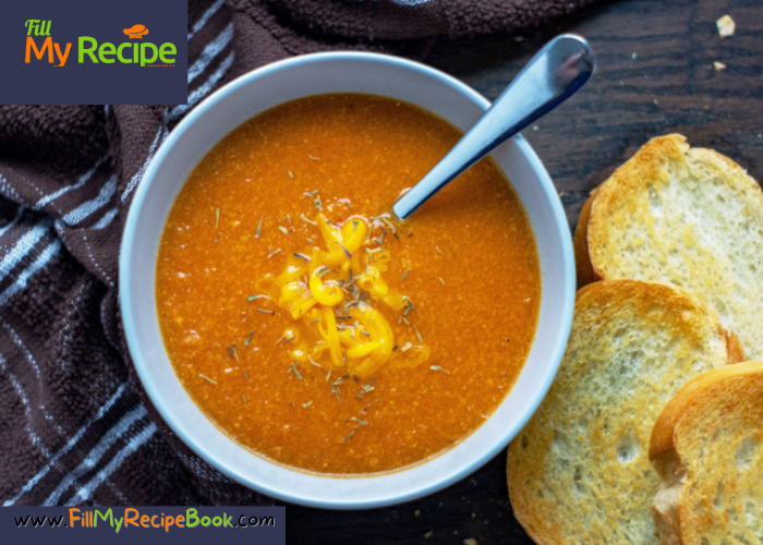 Roasted Tomato and Cheddar Soup. A wonderful and tasty warming tomato and onion and garlic roasted tomato and cheddar soup.