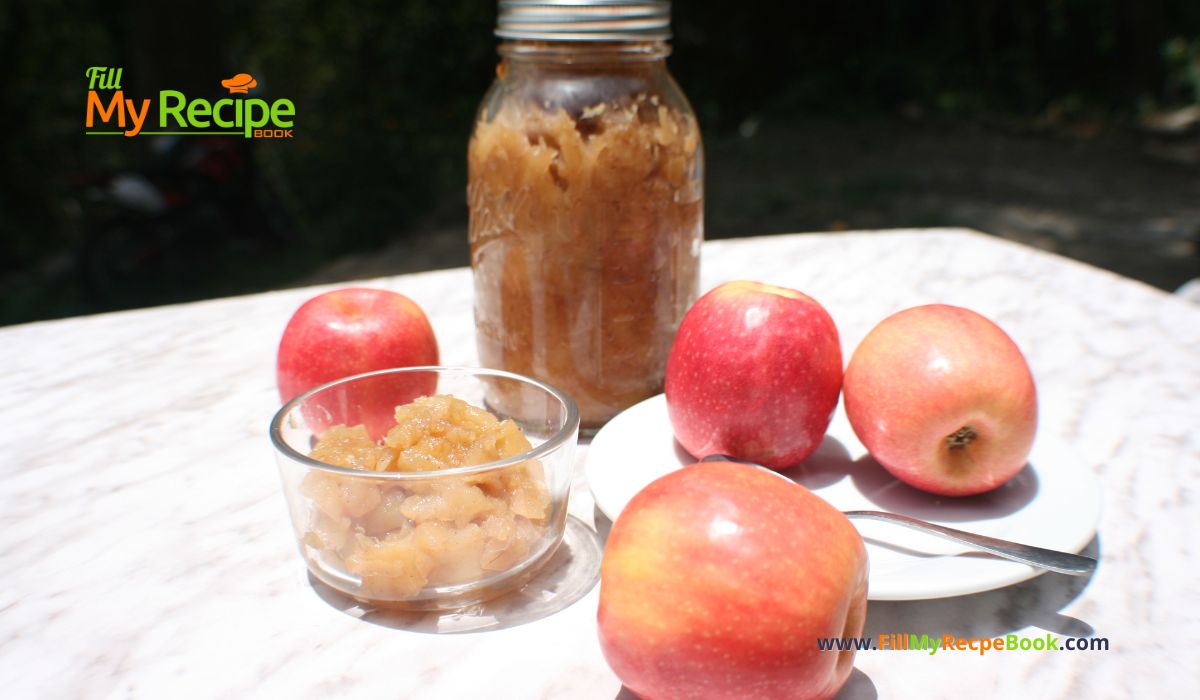 Sweet Tasty Apple Sauce recipe. Bottle and store add in oven baked recipes. Preserve or use apple sauce as a dessert on ice cream.