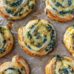 Easy Creamy Spinach Rollups puff pastry recipe idea. An easy to make appetizer or snack for seasonal events or parties, a no yeast dough.