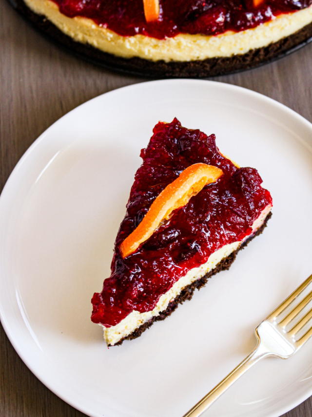Chocolate Crusted Cranberry Orange Cheesecake (1)