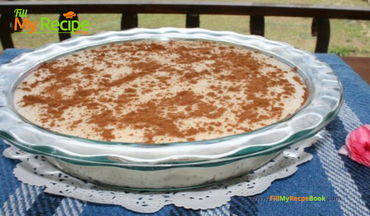 Best Homemade Milk Tart a no bake recipe,  made with biscuit base with butter and cinnamon, is so yummy for a dessert or tea time treat.