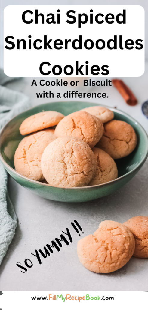 Chai Spiced Snickerdoodles cookies recipe. An easy recipe to bake rolled in some spices such as ginger, and cinnamon, ginger and cardamom.