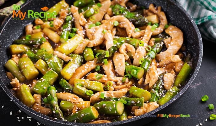 Easy Chicken Asparagus Stir fry summer recipe idea is a healthy and simple dish that is quick to put together for a meal with a savory sauce.